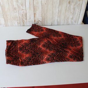 LuLaRoe Orange and black print Leggings Tall & Curvy